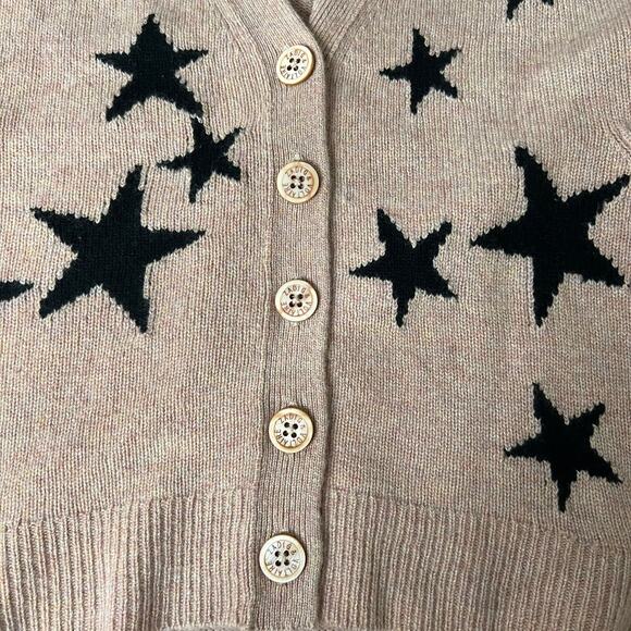 Zadig & Voltaire Mirka Stars Intarsia Blush Cashmere Cardigan Sweater Size XS - Picture 10 of 16